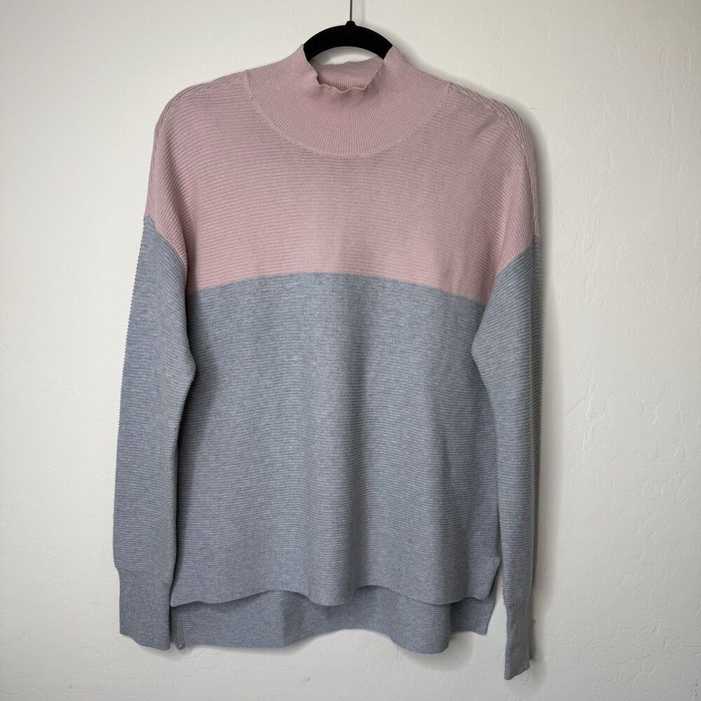 Victoria's Secret Size Small Cashmere Blend Pink Color Block Pullover Sweater